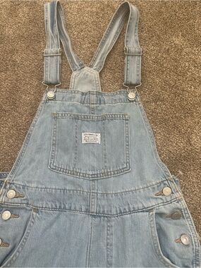 Levi's Light Blue Denim Bib Overalls with Front Label XS